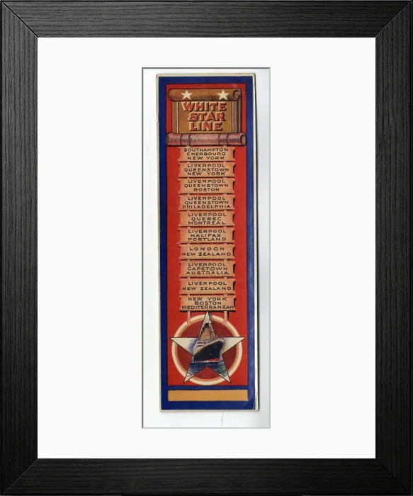 Framed Print : RMS Titanic - White Star Line bookmark Framed Print : RMS Titanic - White Star Line bookmark