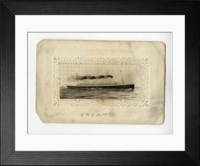 Framed Print : RMS Olympic - silk postcard Framed Print : RMS Olympic - silk postcard