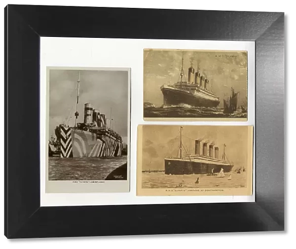 RMS Olympic - three postcards