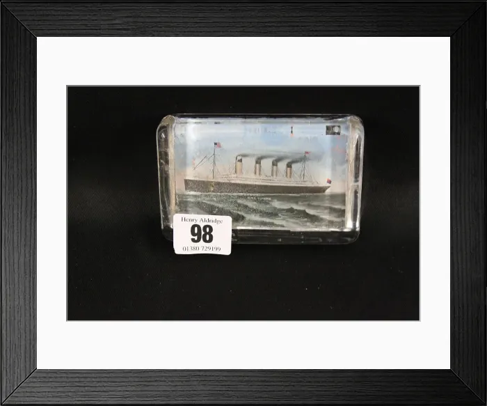 Framed Print : RMS Olympic - glass paperweight Framed Print : RMS Olympic - glass paperweight