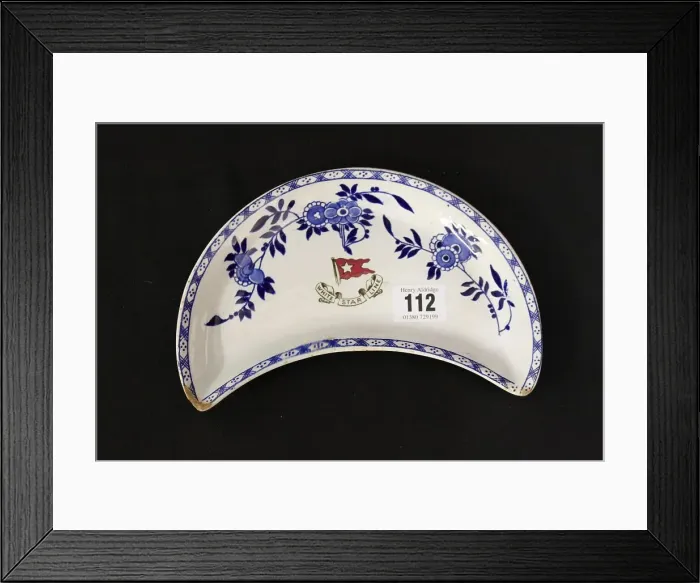 Framed Print : White Star Line - Delft salad crescent dish Framed Print : White Star Line - Delft salad crescent dish