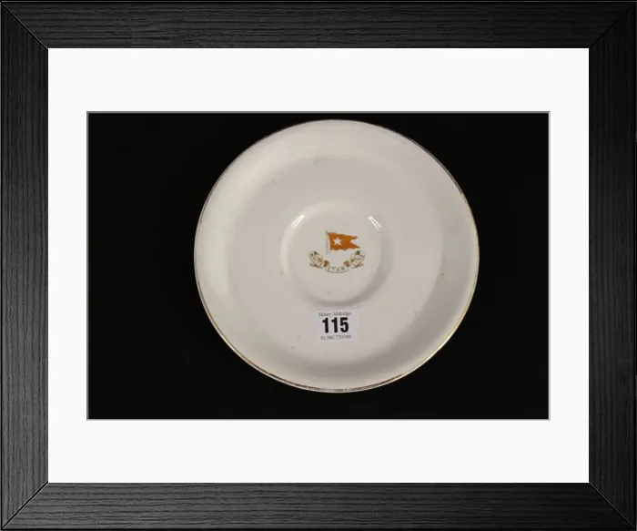 Framed Print : White Star Line - side plate with gilt rim Framed Print : White Star Line - side plate with gilt rim