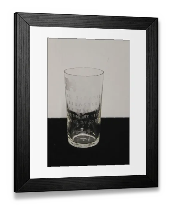Framed Print : RMS Titanic - engraved commemorative beaker Framed Print : RMS Titanic - engraved commemorative beaker