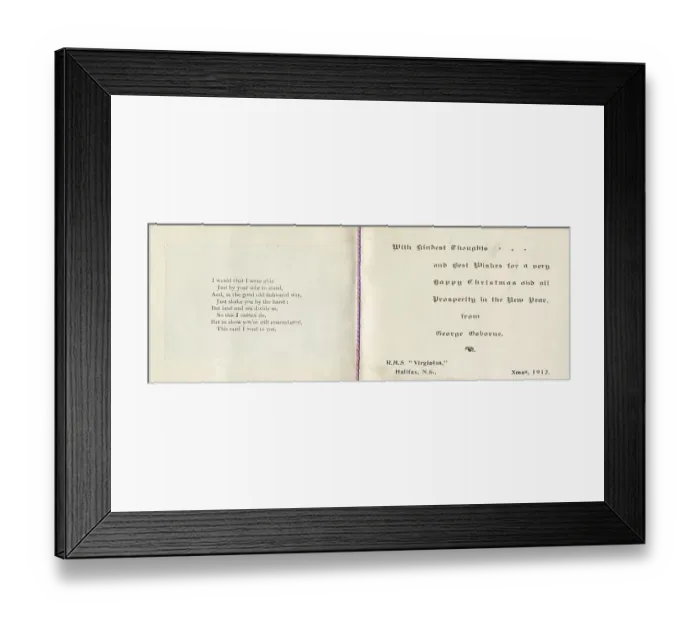 Framed Print : RMS Titanic - RMS Virginian Christmas card Framed Print : RMS Titanic - RMS Virginian Christmas card