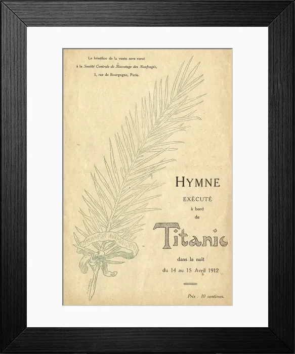 Framed Print : RMS Titanic - music cover, hymn performed on board the ship Framed Print : RMS Titanic - music cover, hymn performed on board the ship