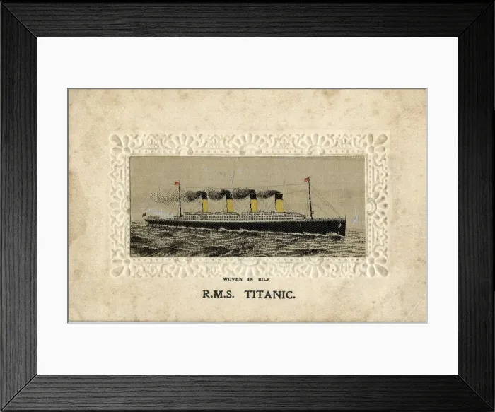 Framed Print : RMS Titanic - silk postcard Framed Print : RMS Titanic - silk postcard