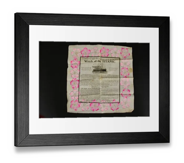 Framed Print : RMS Titanic - memorial handkerchief Framed Print : RMS Titanic - memorial handkerchief