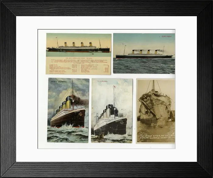 Framed Print : RMS Olympic - five postcards Framed Print : RMS Olympic - five postcards