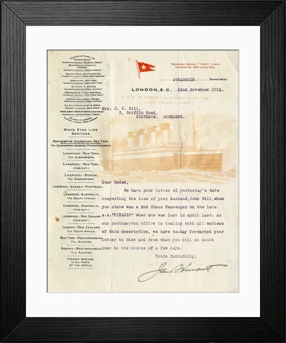 Framed Print : RMS Titanic - second class passenger John Gill, victim Framed Print : RMS Titanic - second class passenger John Gill, victim