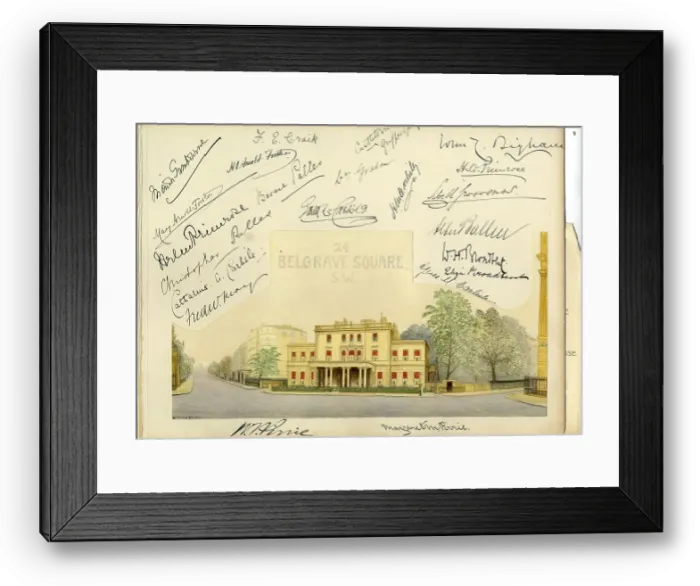 Framed Print : Autographs on card, Downshire House, London SW1 Framed Print : Autographs on card, Downshire House, London SW1