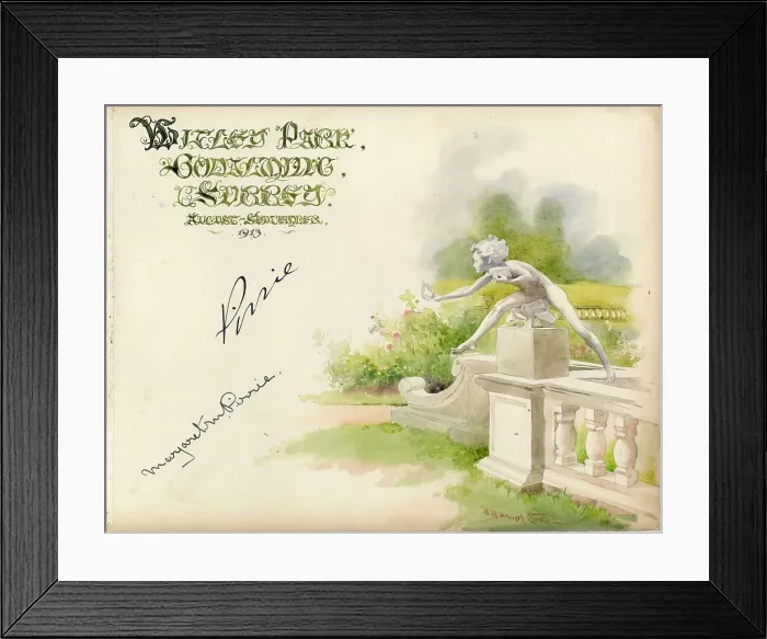Framed Print : Autographs on card, Witley Park, Godalming, Surrey Framed Print : Autographs on card, Witley Park, Godalming, Surrey