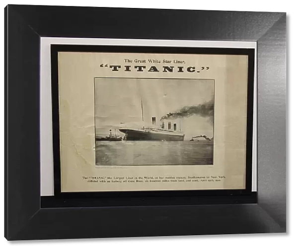 RMS Titanic - framed post-disaster poster