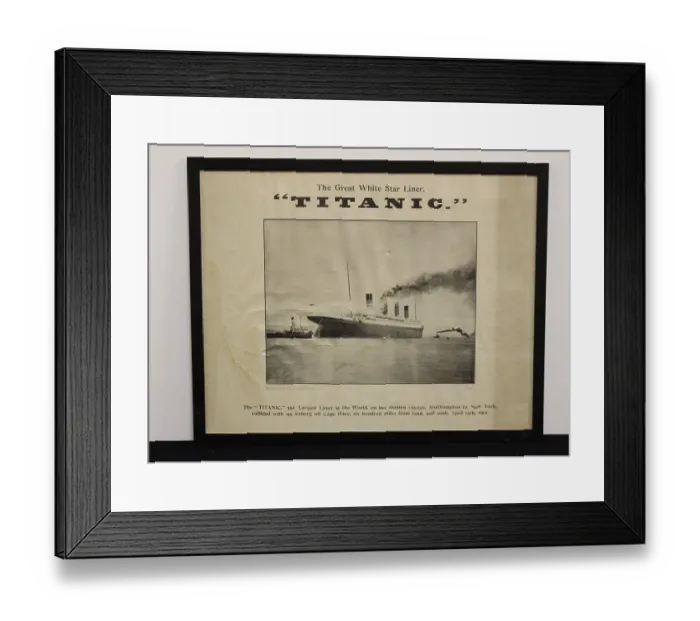 Framed Print : RMS Titanic - framed post-disaster poster Framed Print : RMS Titanic - framed post-disaster poster