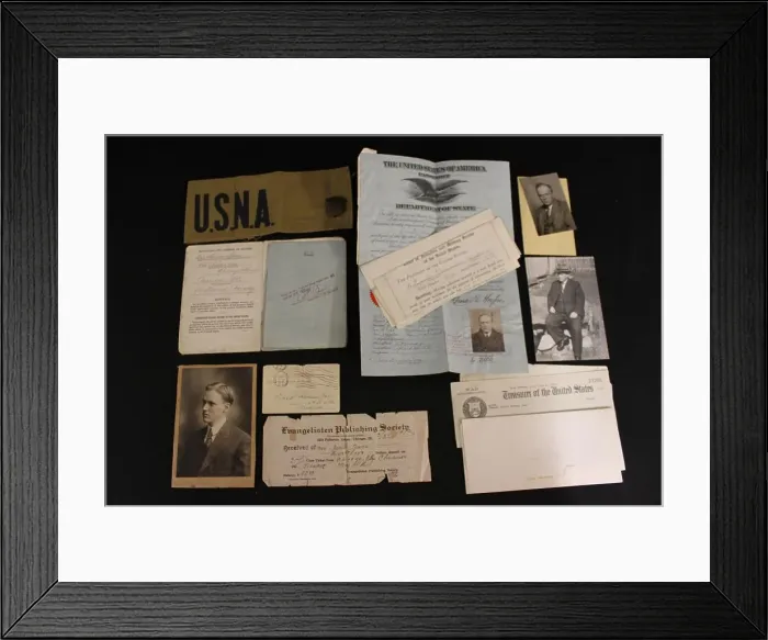 Framed Print : RMS Titanic - items from Erik Jaer Archive Framed Print : RMS Titanic - items from Erik Jaer Archive