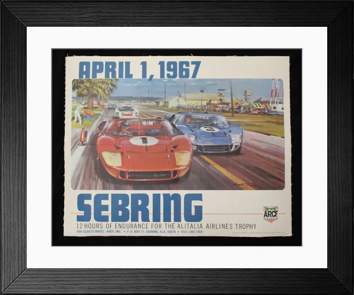Framed Print : Sebring 1 April 1967 colour lithograph by Michael Turner Framed Print : Sebring 1 April 1967 colour lithograph by Michael Turner
