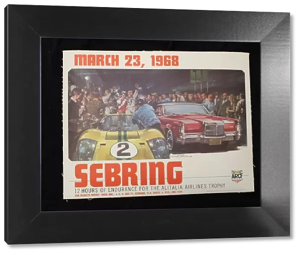 Sebring 23 March 1968 colour lithograph by Michael Turner