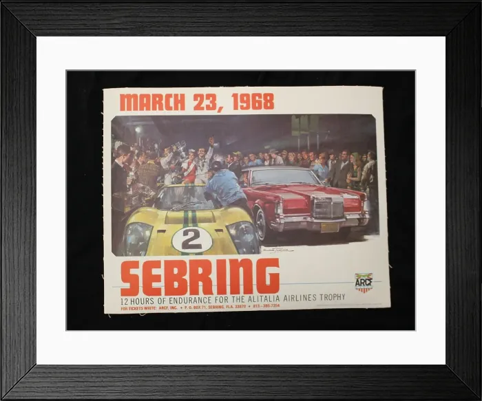 Framed Print : Sebring 23 March 1968 colour lithograph by Michael Turner Framed Print : Sebring 23 March 1968 colour lithograph by Michael Turner