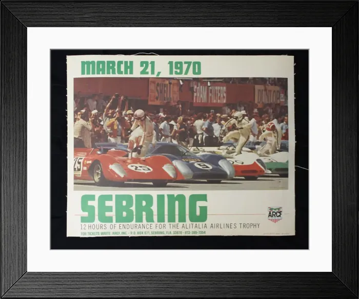 Framed Print : Poster, Sebring 12 hour race, 21 March 1970 Framed Print : Poster, Sebring 12 hour race, 21 March 1970
