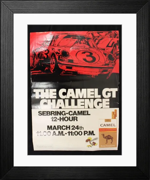 Framed Print : Poster, Sebring 12 hour race, 24 March 1972 Camel GT Framed Print : Poster, Sebring 12 hour race, 24 March 1972 Camel GT