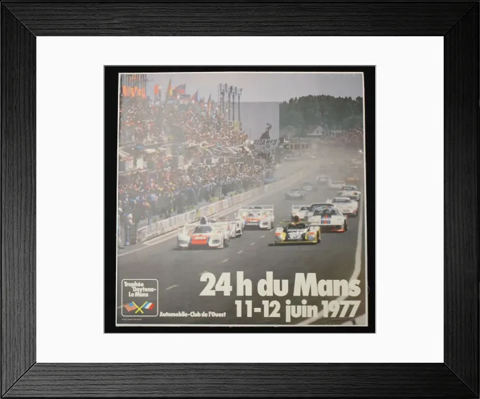 Framed Print : Poster, Le Mans 24 hours, 11-12 June 1977 Framed Print : Poster, Le Mans 24 hours, 11-12 June 1977