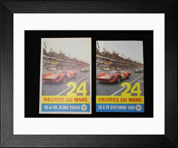 Framed Print : Two posters, Le Mans 24 hours, June and September 1968 Framed Print : Two posters, Le Mans 24 hours, June and September 1968