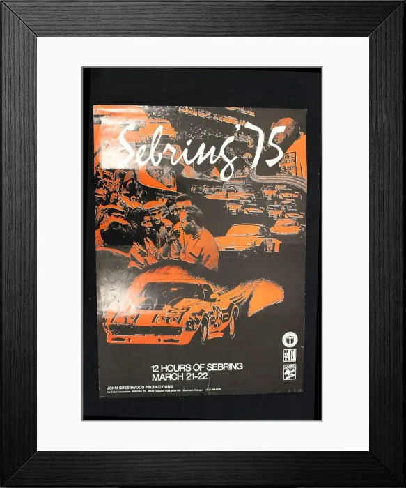 Framed Print : Poster, Sebring 12 hour race, 21-22 March 1975 Framed Print : Poster, Sebring 12 hour race, 21-22 March 1975