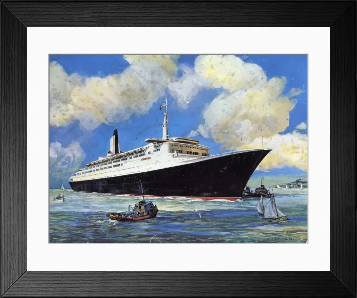 Framed Print : RMS Queen Elizabeth 2, Cunard liner Framed Print : RMS Queen Elizabeth 2, Cunard liner