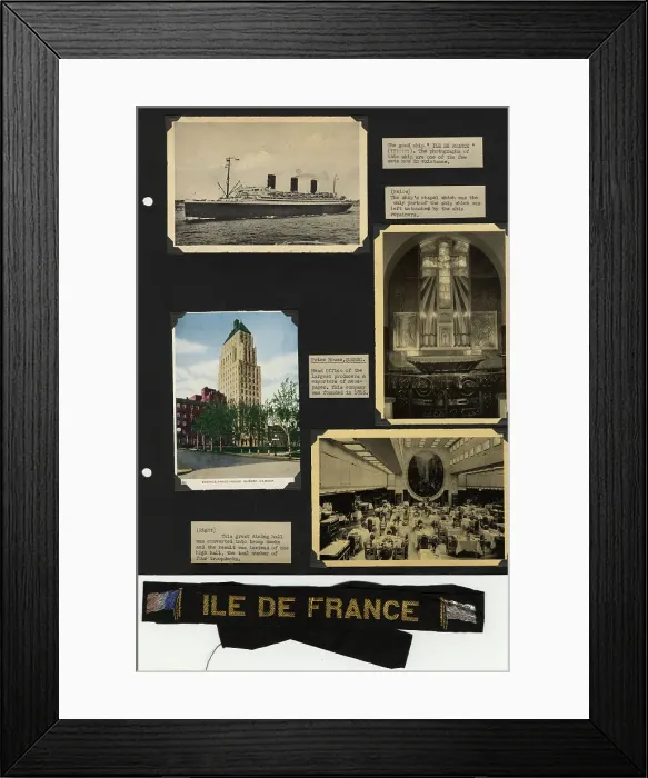 Framed Print : Ile de France gala night ribbon and postcards Framed Print : Ile de France gala night ribbon and postcards