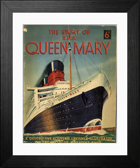Framed Print : Cover design, The Story of RMS Queen Mary Framed Print : Cover design, The Story of RMS Queen Mary