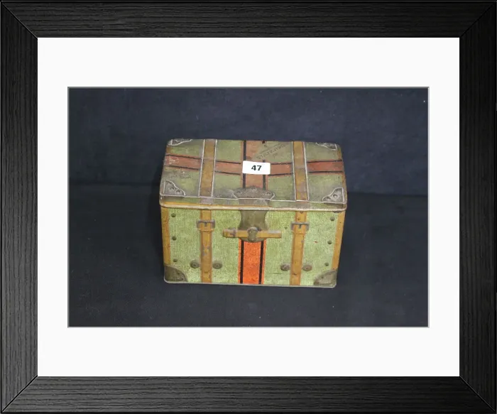 Framed Print : Cunard line promotional biscuit tin Framed Print : Cunard line promotional biscuit tin