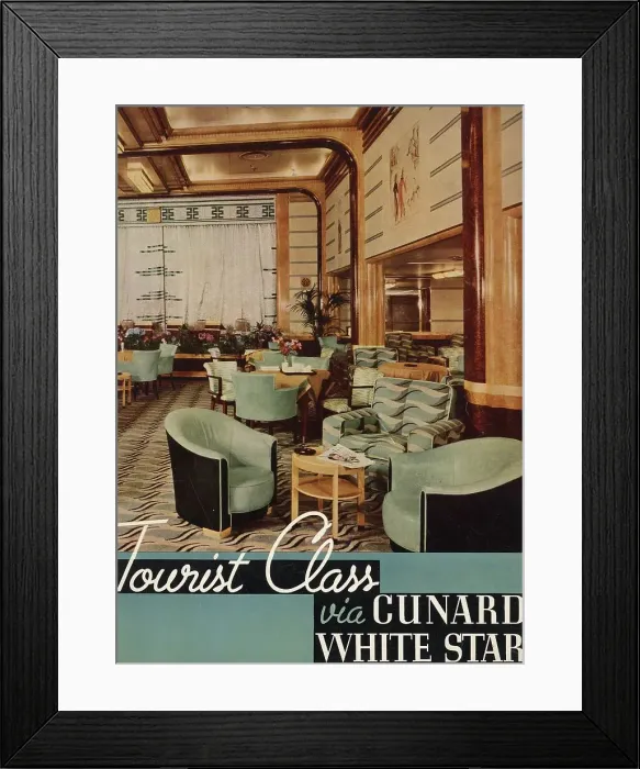 Framed Print : Cunard White Star - brochure cover design Framed Print : Cunard White Star - brochure cover design