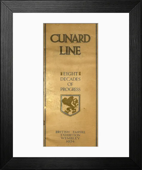 Framed Print : Cunard Line brochure, British Empire Exhibition Framed Print : Cunard Line brochure, British Empire Exhibition