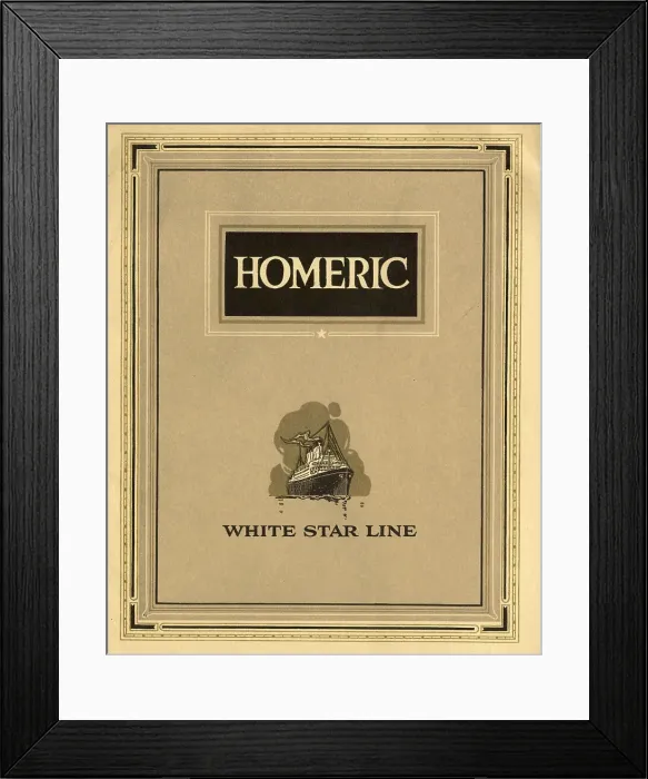 Framed Print : White Star Line - RMS Homeric brochure Framed Print : White Star Line - RMS Homeric brochure