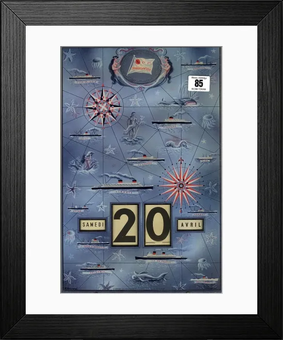 Framed Print : Rare CGT Gerrer agent's calendar Framed Print : Rare CGT Gerrer agent's calendar