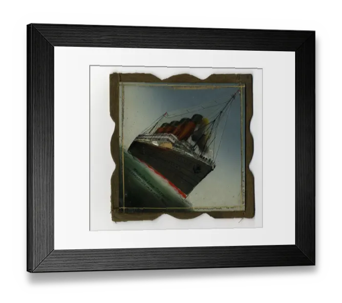 Framed Print : RMS Olympic - reverse glass painting Framed Print : RMS Olympic - reverse glass painting