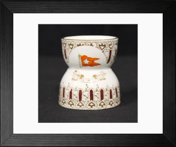 Framed Print : White Star Line - Wisteria gilt and brown egg cup Framed Print : White Star Line - Wisteria gilt and brown egg cup