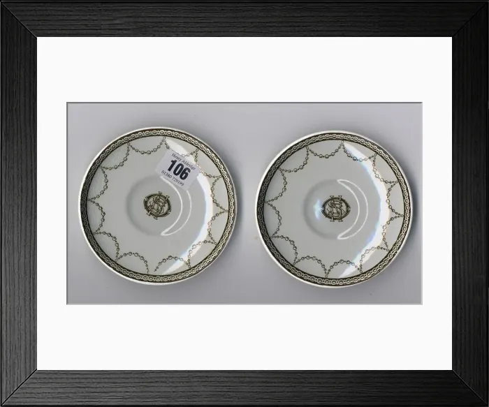 Framed Print : White Star Line - two Stonier and Co demitasse saucers Framed Print : White Star Line - two Stonier and Co demitasse saucers