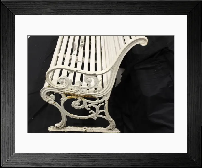 Framed Print : RMS Olympic - cast iron deck bench Framed Print : RMS Olympic - cast iron deck bench