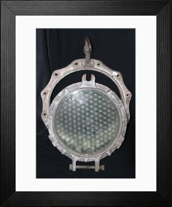 Framed Print : Brass porthole with original glazing Framed Print : Brass porthole with original glazing