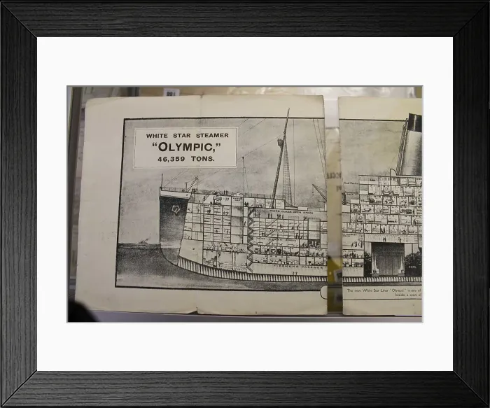 Framed Print : White Star Line - RMS Olympic promotional brochure Framed Print : White Star Line - RMS Olympic promotional brochure
