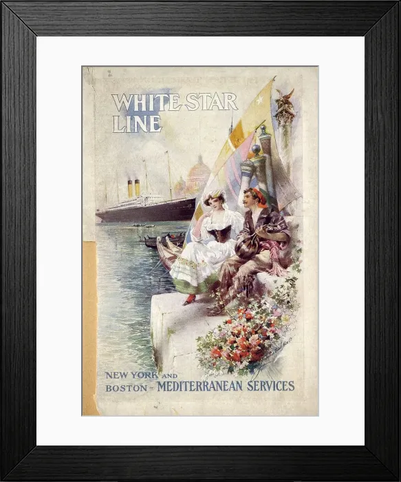 Framed Print : White Star Line - Mediterranean Services Framed Print : White Star Line - Mediterranean Services