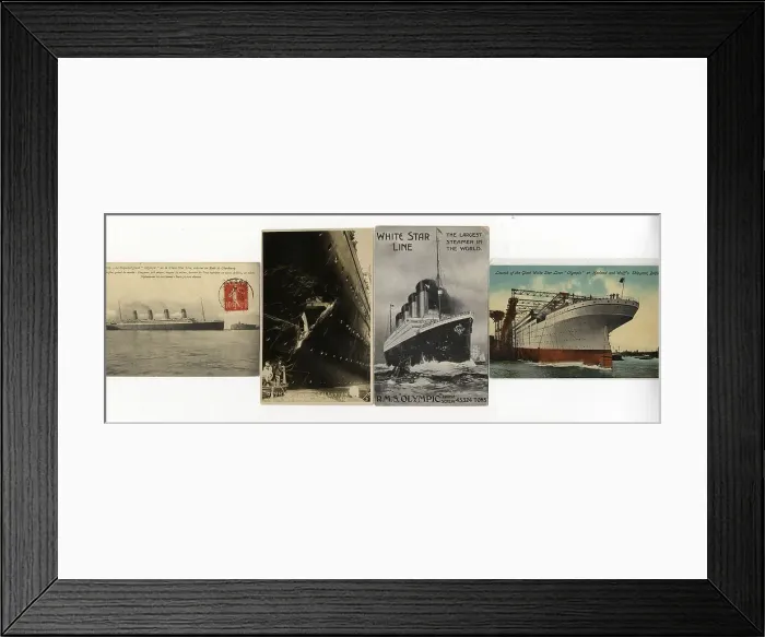 Framed Print : White Star Line, RMS Olympic - four postcards