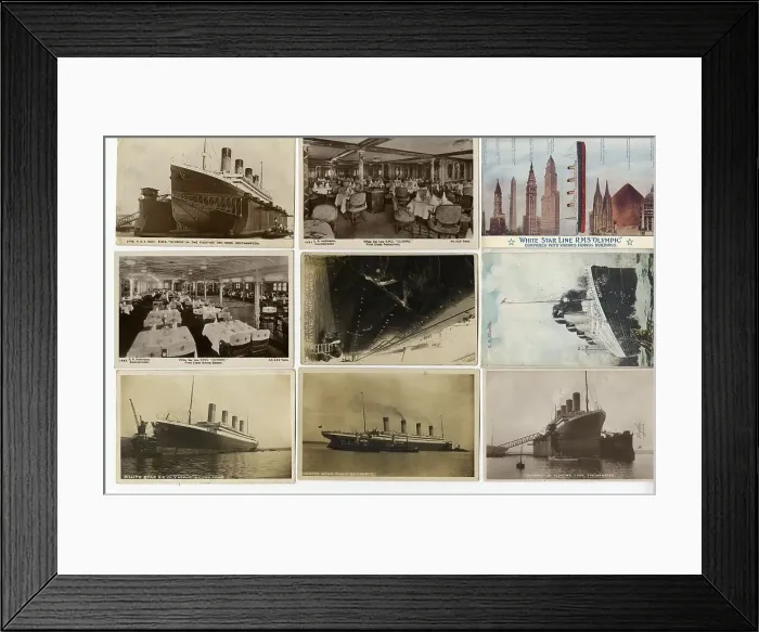 Framed Print : White Star Line, RMS Olympic - nine postcards Framed Print : White Star Line, RMS Olympic - nine postcards