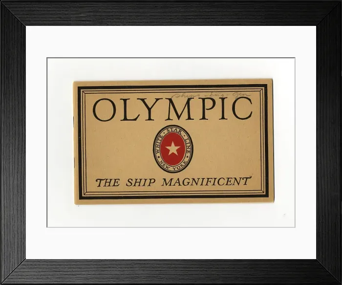 Framed Print : White Star Line, RMS Olympic - promotional brochure Framed Print : White Star Line, RMS Olympic - promotional brochure