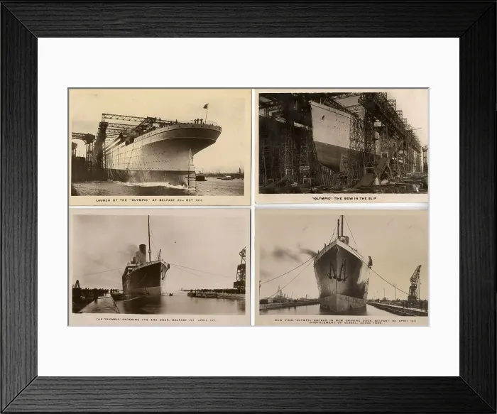 Framed Print : White Star Line - RMS Olympic, four postcards Framed Print : White Star Line - RMS Olympic, four postcards