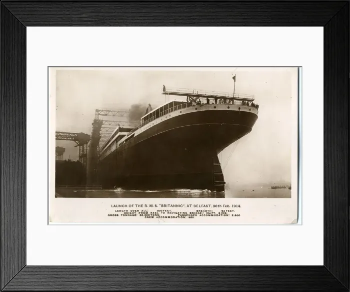 Framed Print : White Star Line - RMS Britannic, launch at Belfast Framed Print : White Star Line - RMS Britannic, launch at Belfast