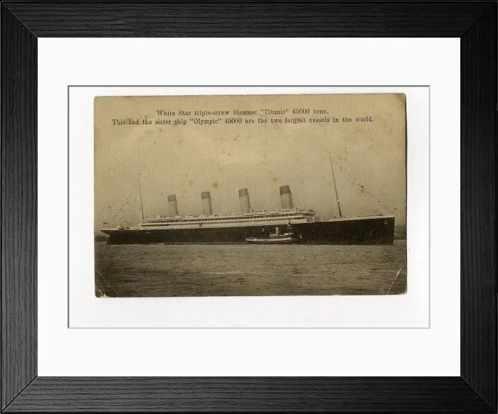 Framed Print : White Star Line, RMS Titanic - postcard Framed Print : White Star Line, RMS Titanic - postcard