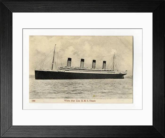 Framed Print : White Star Line, RMS Titanic - postcard Framed Print : White Star Line, RMS Titanic - postcard