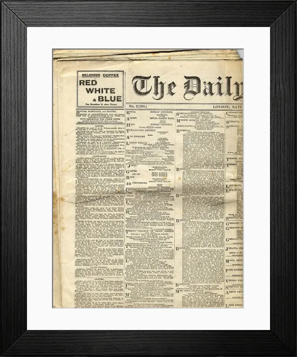 Framed Print : RMS Titanic - The Daily Telegraph newspaper Framed Print : RMS Titanic - The Daily Telegraph newspaper