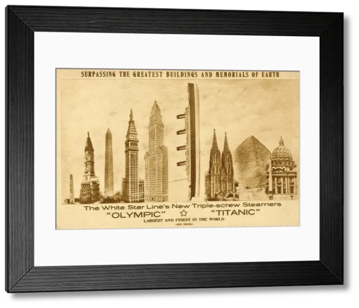 Framed Print : RMS Olympic andTitanic - compared to building heights Framed Print : RMS Olympic andTitanic - compared to building heights